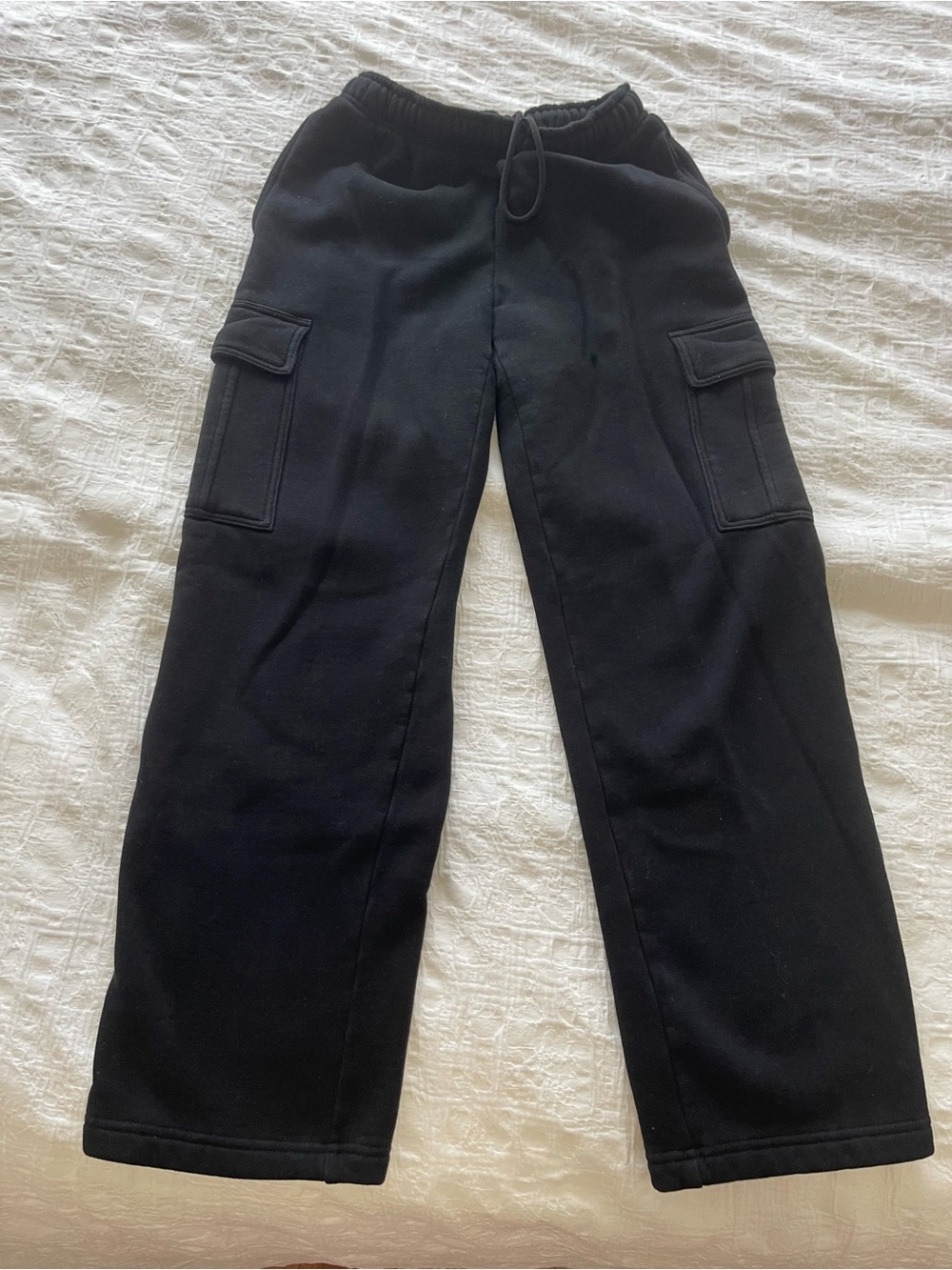 ARITZIA Sweetfleece  Mega Cargo drawstring wide leg sweatpants size extra small